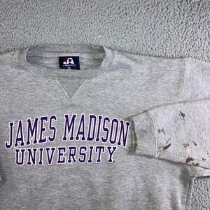J. America James Madison University JMU Sweatshirt XL Crewneck Distressed Grunge